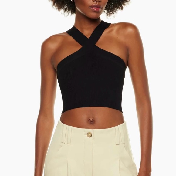 Babaton Tops - Aritzia Babaton Sculpt Knit Criss Cross Cropped Tank